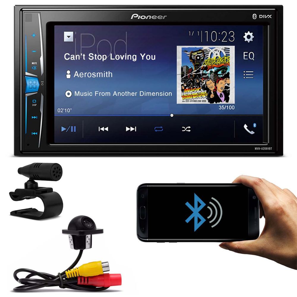 Central Multimídia Receiver Pioneer MVHA208VBT 6.2" Bluetooth USB MP3 + Câmera Ré Colorida Tartaruga Menor preço em Central Multimídia Receiver Pioneer MVHA208VBT 6.2" Bluetooth USB MP3 + Câmera Ré Colorida Tartaruga