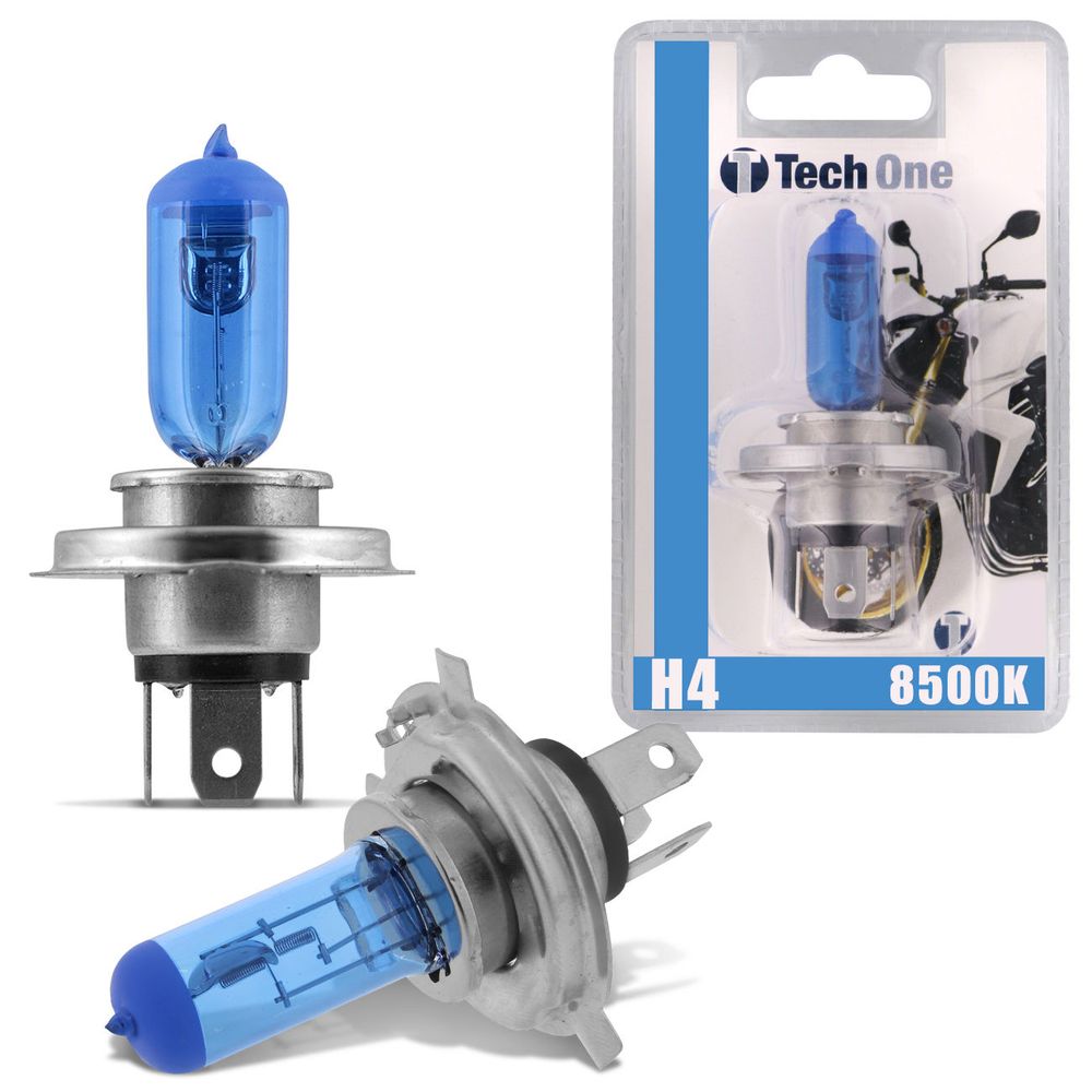 Par Lâmpadas Super Branca H4 8500K 30W 12V Efeito Xênon Aplicação Farol Moto Menor preço em Par Lâmpadas Super Branca H4 8500K 30W 12V Efeito Xênon Aplicação Farol Moto