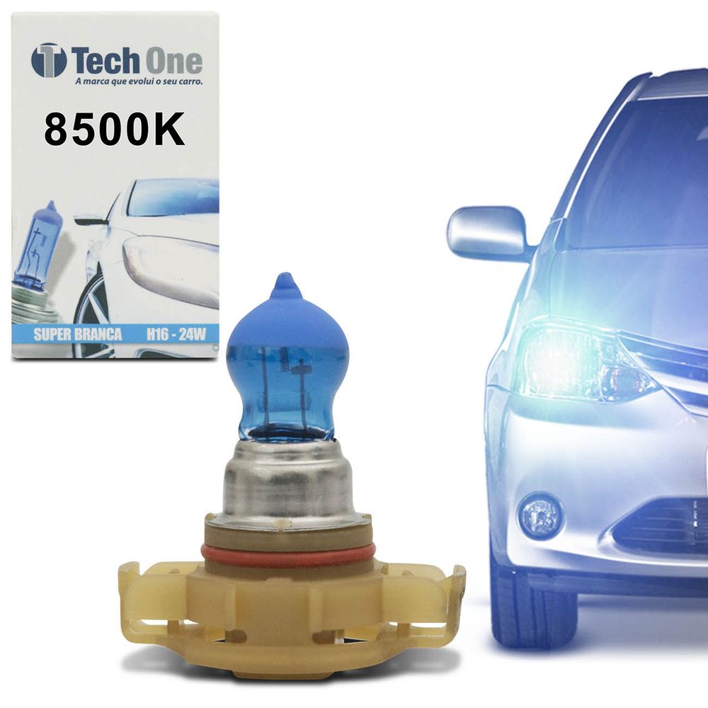 Lâmpada Halógena Super Branca H16 8500K 12V 24W Efeito Xênon Aplicação Farol Carro Menor preço em Lâmpada Halógena Super Branca H16 8500K 12V 24W Efeito Xênon Aplicação Farol Carro