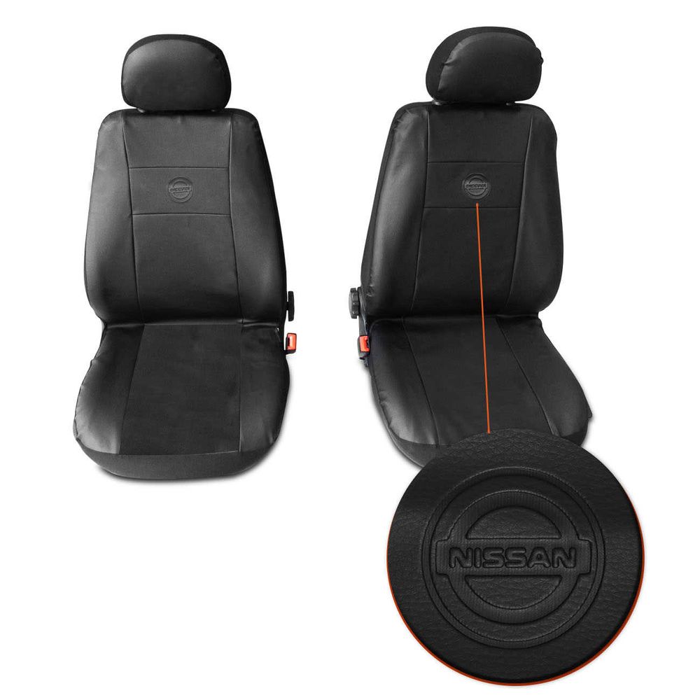Menor preço em Capa de Banco Carro Automotivo Couro Ecológico Universal Nissan Preto 4 Peças