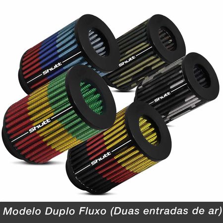 Filtro-de-Ar-Esportivo-Tunning-DuploFluxo-Alto-52mm-Conico-Lavavel-Especial-Shutt-Borracha-Potencia-connectparts---2-