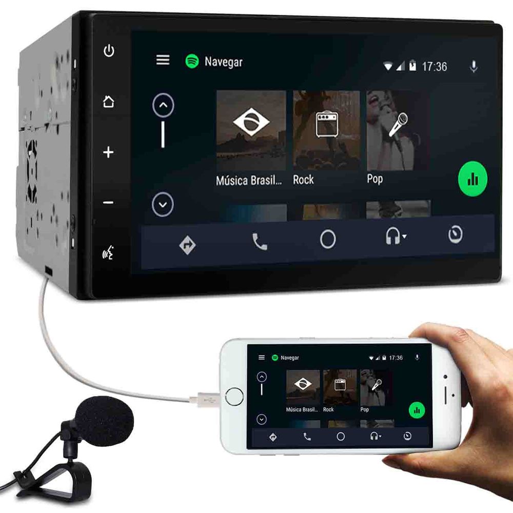 Central Multimídia Caska 2 Din Tela 7" Touch iOs CarPlay e Android Auto Bluetooth Espelhamento USB Menor preço em Central Multimídia Caska 2 Din Tela 7" Touch iOs CarPlay e Android Auto Bluetooth Espelhamento USB