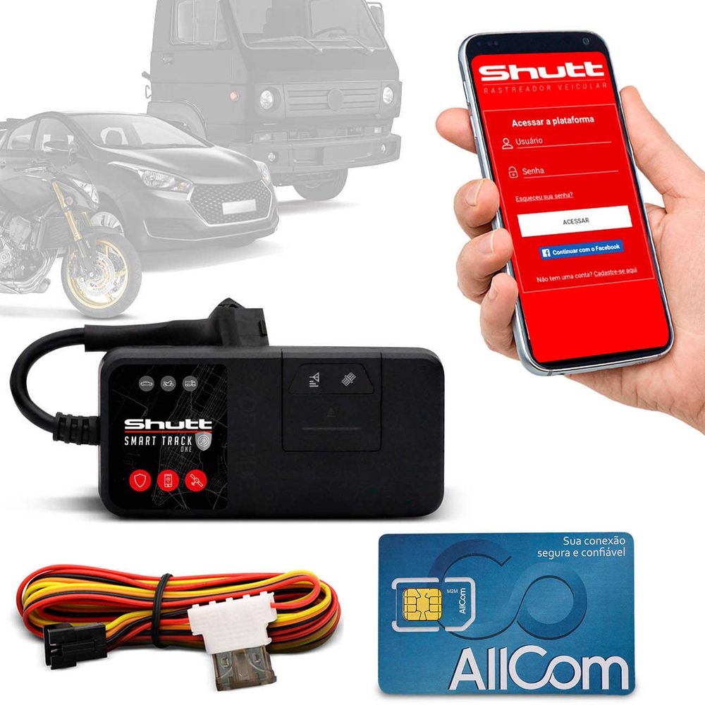 Rastreador Veicular Universal Bloqueador Carro Moto GPS Android e IOS Shutt Mini + Plano Vivo Anual Menor preço em Rastreador Veicular Universal Bloqueador Carro Moto GPS Android e IOS Shutt Mini + Plano Vivo Anual