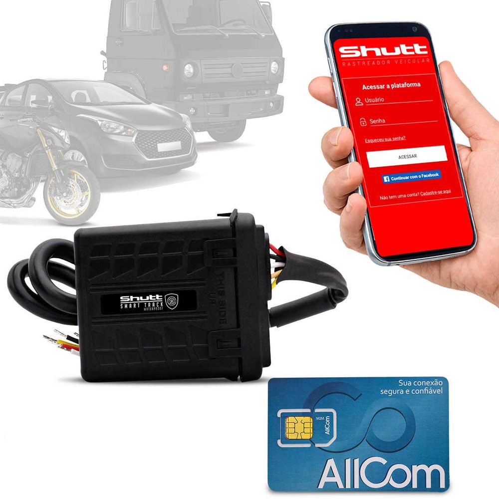Rastreador Veicular Universal Bloqueador Prova D'Água Android e IOS Shutt + Plano Vivo Anual Menor preço em Rastreador Veicular Universal Bloqueador Prova D'Água Android e IOS Shutt + Plano Vivo Anual