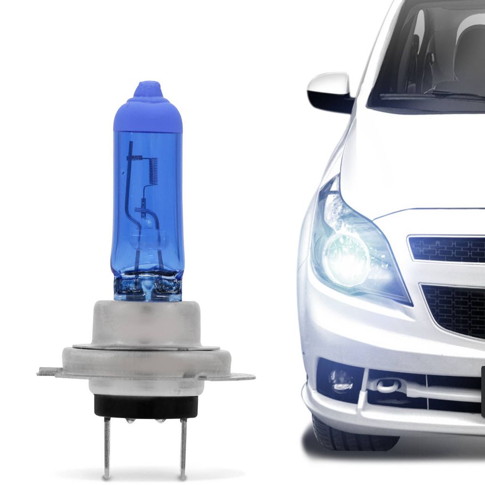 Lampada Super Branca H7 8500K 55W 12V Aplicação Farol Carro Moto Menor preço em Lampada Super Branca H7 8500K 55W 12V Aplicação Farol Carro Moto