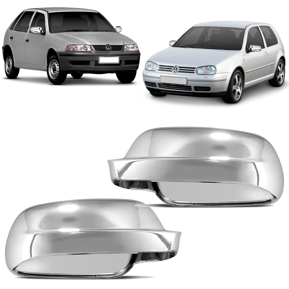 Capa de Retrovisor Cromada Gol G3 G4 2000 a 2013 Golf 2000 a 2006 Menor preço em Capa de Retrovisor Cromada Gol G3 G4 2000 a 2013 Golf 2000 a 2006