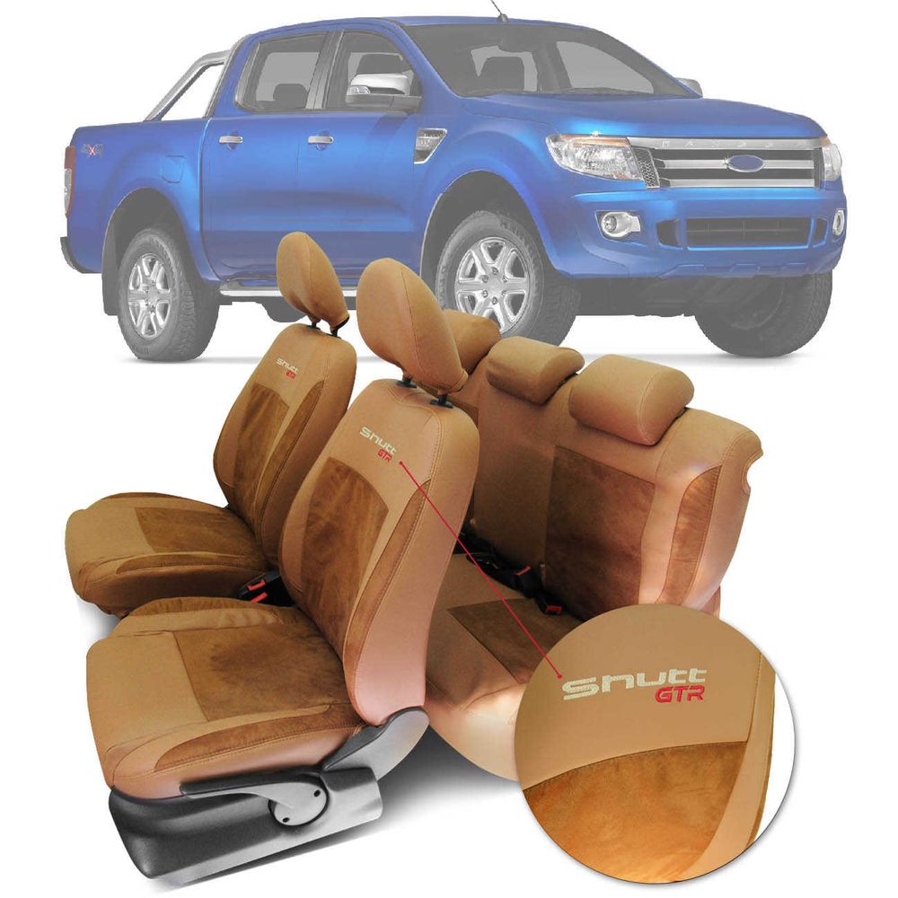 Capa De Banco Ford Ranger CD 2013 a 2019 Com Apoio de Braço Couro Ecológico Shutt Menor preço em Capa De Banco Ford Ranger CD 2013 a 2019 Com Apoio de Braço Couro Ecológico Shutt