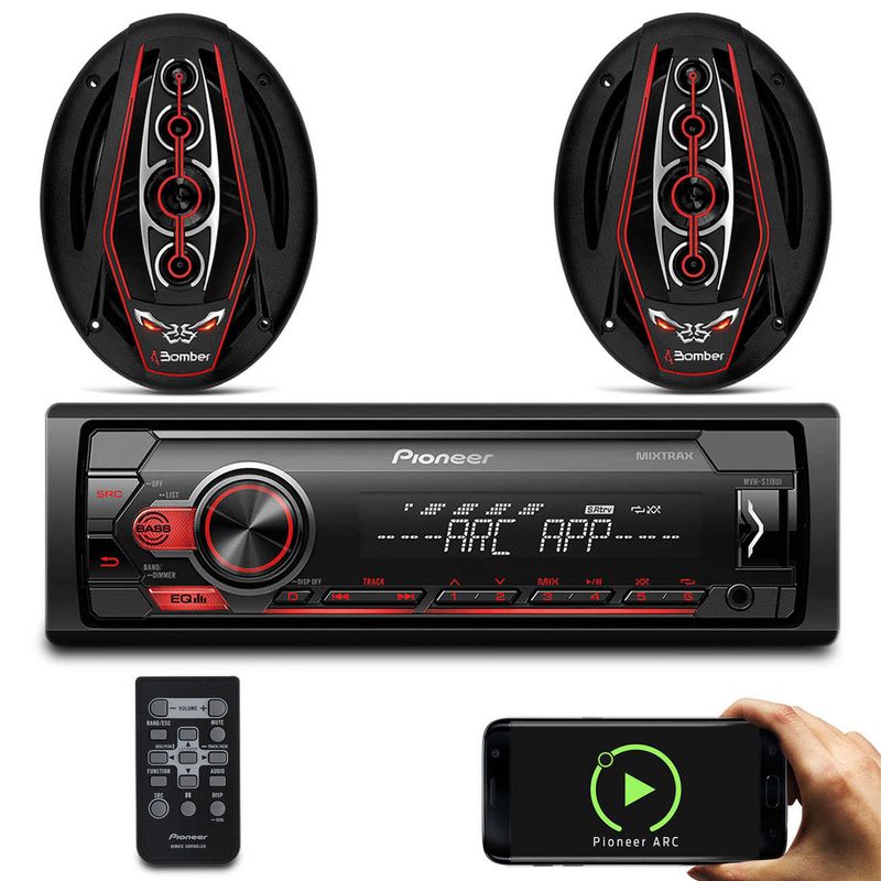 Kit-MP3-Player-Pioneer-MVH-S118UI-Interface-Android-iOS-Spotify---Alto-Falante-Bicho-Papao-6x9-350W-connectparts---1-