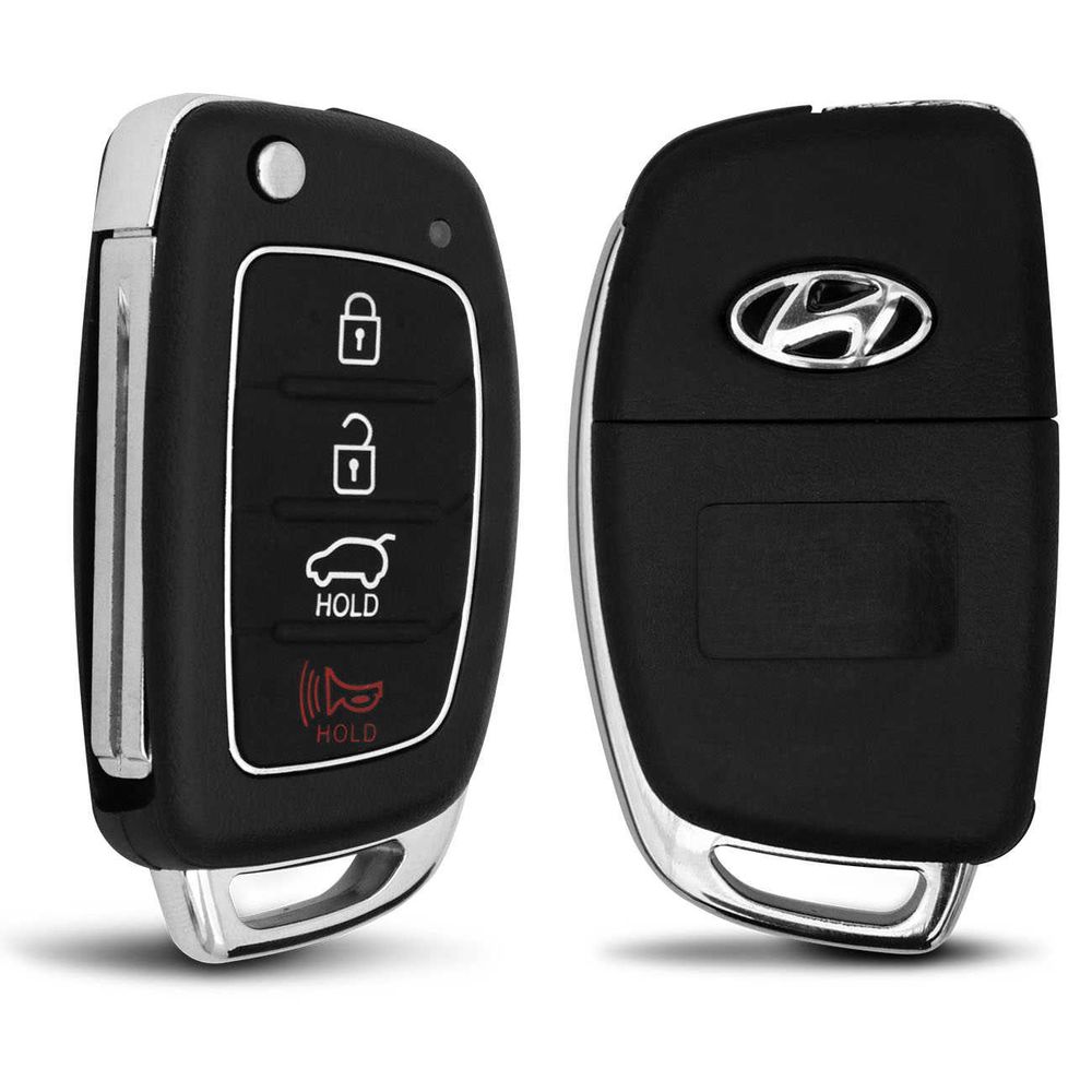 Chave Canivete Hyundai HB20 I30 IX35 Azera Tucson Elantra Santa Fé 4 Botões Com Lâmina Preto Menor preço em Chave Canivete Hyundai HB20 I30 IX35 Azera Tucson Elantra Santa Fé 4 Botões Com Lâmina Preto