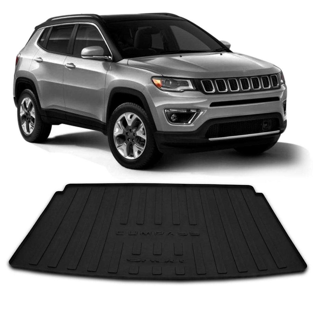 Tapete Porta Malas Bandeja Jeep Compass 17 a 20 Shutt Preto Fabricado em PVC com Bordas de Segurança Menor preço em Tapete Porta Malas Bandeja Jeep Compass 17 a 20 Shutt Preto Fabricado em PVC com Bordas de Segurança