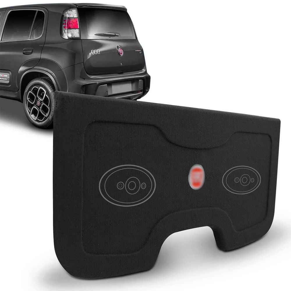 Tampão Porta Malas Novo Uno 2015 a 2020 Carpete Preto Furos Alto Falante 6x9 Bagagito Menor preço em Tampão Porta Malas Novo Uno 2015 a 2020 Carpete Preto Furos Alto Falante 6x9 Bagagito